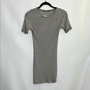 Striped Black and White T-Shirt Dress